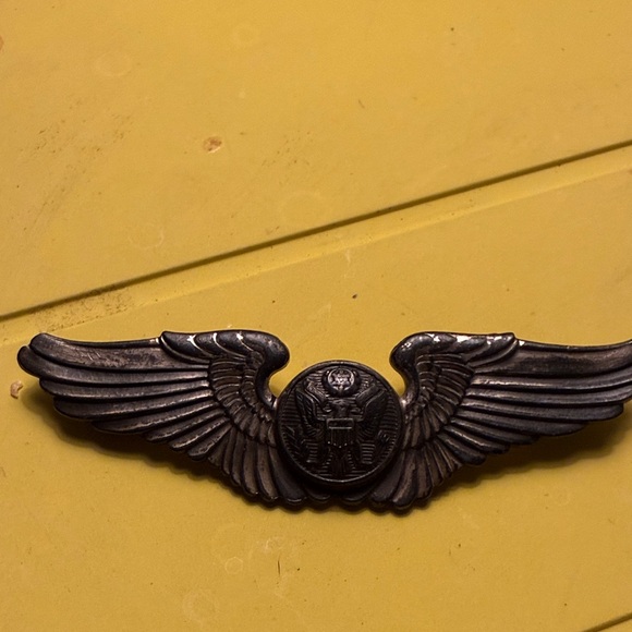 WWII US Army Air Force Air Crew Wings Badge Sterling Silver